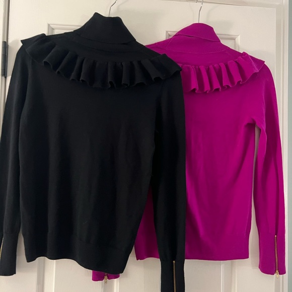 J Crew Bundle of two turtleneck ruffle and zip wrist sweaters - Picture 2 of 13